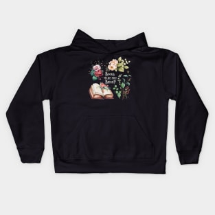 Books make you bright floral motif Kids Hoodie